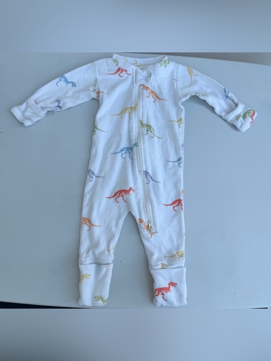monica + andy Other - Monica + Andy Newborn Organic Zip Footie Pajama Rainbow Dinosaur Skeleton Print